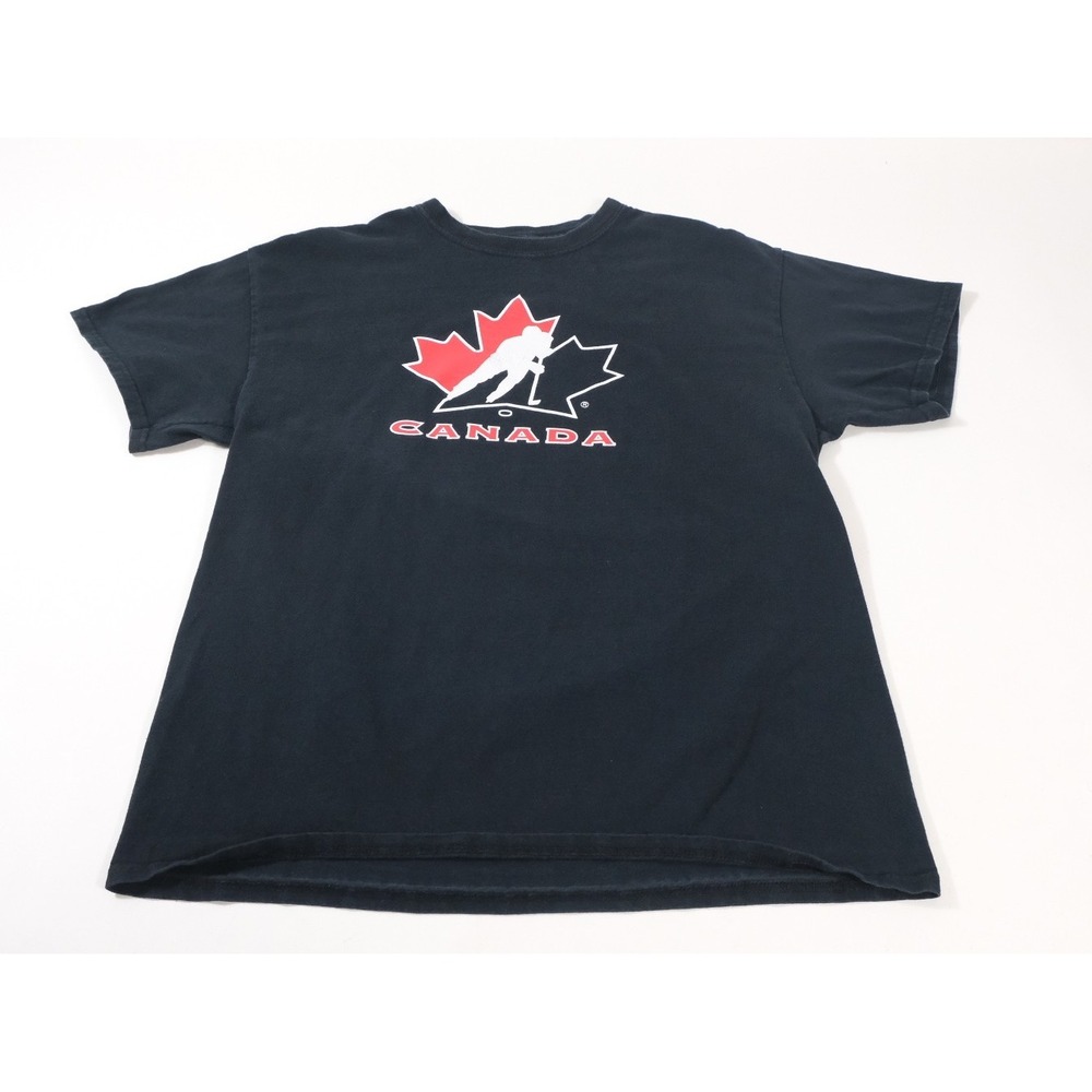 Levelwear T-Shirt Mens Large Black Hockey Canada Graphic Tee Short Sleeve L